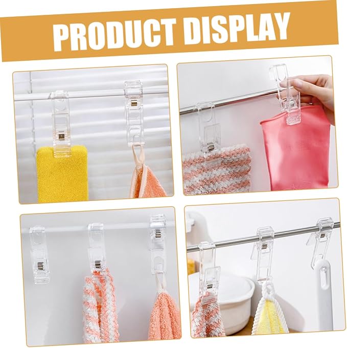 Unomor 4pcs Laundry Hook Clips Drying Rack Clips - Image 5