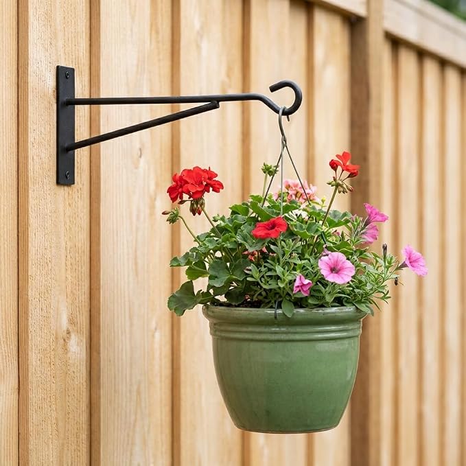 8" Hanging Plant Hooks, Rust-Proof Metal Wall Brackets - Image 6