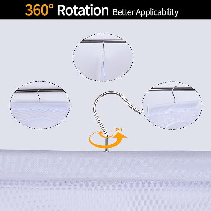 Breathable Mesh Laundry Hamper, Bringing Hooks Foldable Hanging Shower Caddy - Image 3
