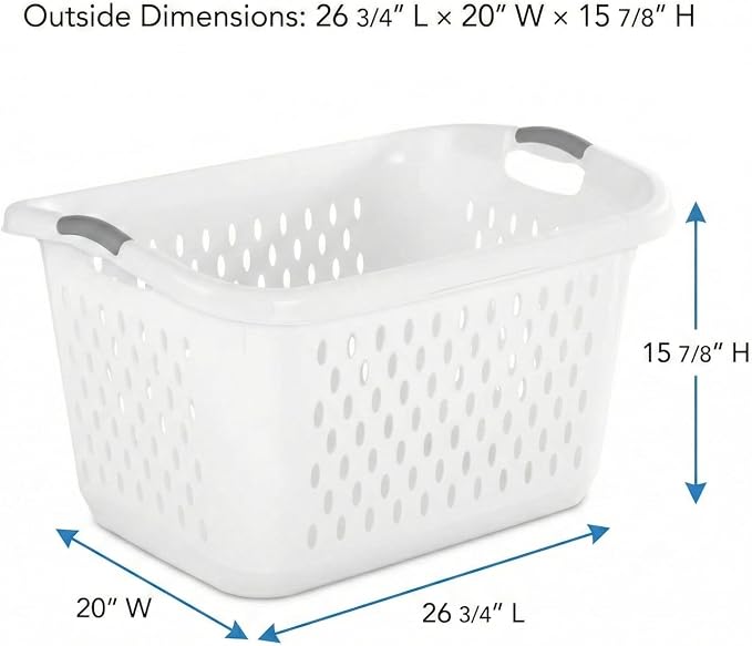 Extra Large 2.7 Bushel Plastic Laundry Basket, Easy-Carry Clothes Basket - Image 3