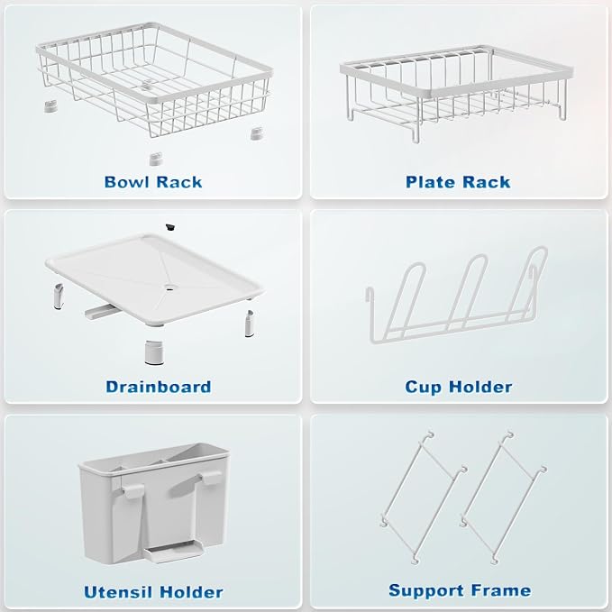 2 Tiers Dish Drying Rack, Space-Saving Dish Racks - Image 4