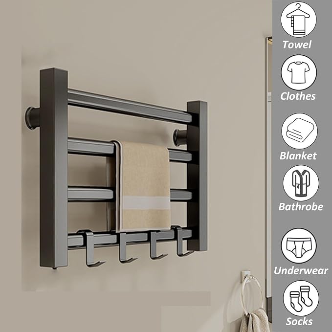 Heated Towel Racks for Bathroom Wall Mounted, Small Plug-in, Energy-Saving - Image 2