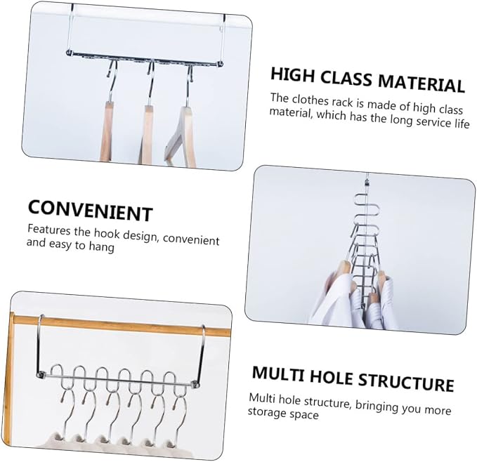Happyyami 2pcs Multi Hole Clothes Drying Rack Convenient Clothing Hangers - Image 4
