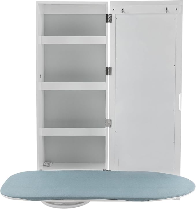 Wall Mount Ironing Board Cabinet, Built-in Swivel Ironing Board Foldable by Unknown