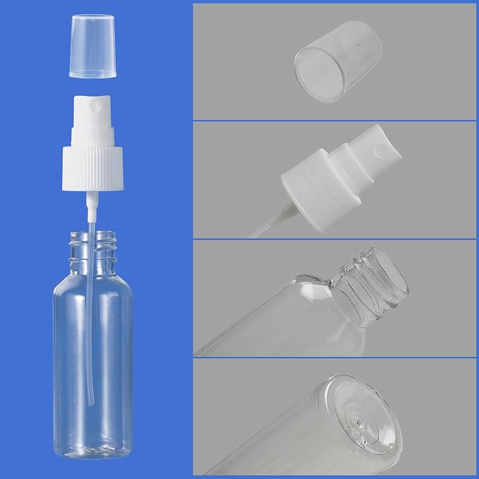24 Pcs Spray Bottles 2oz / 55ml Clear Empty Mini Spray Bottles Refillable - Image 5