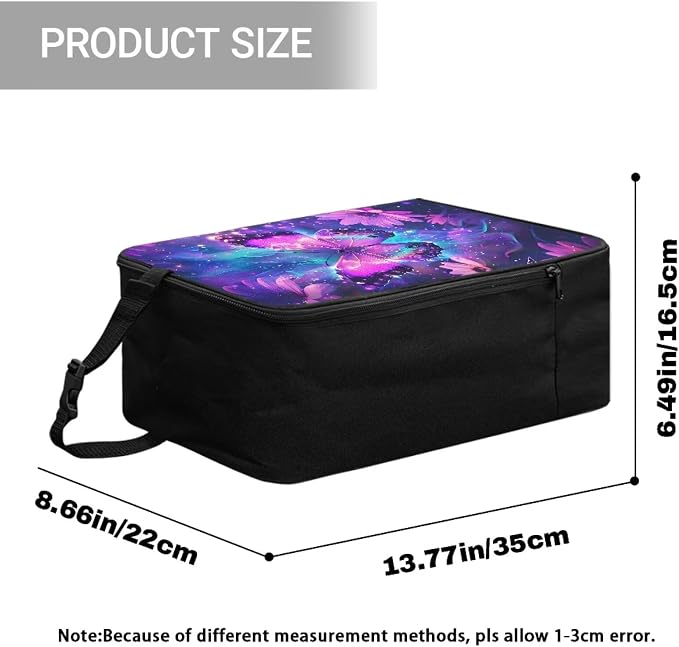 Steamer Carrying Case Purple Butterfly Lightweight Zippered Organizer - Image 7