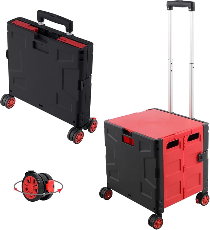 FELICON Folding Utility Cart Portable Rolling Crate Handcart by FELICON