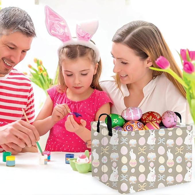 FXOLCSHE Rectangular Easter basket, Easter basket empty, Nursery Hamper - Image 5