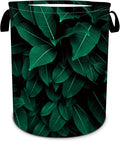 Tropical Leaves Laundry Basket, Plants Laundry Hamper Foldable Waterproof by SLHFDKL