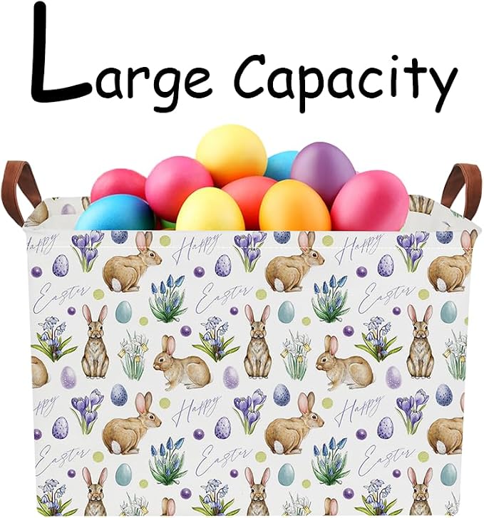 Rectangular Easter Eggs Basket Empty, Toys Storage Bin - Image 3