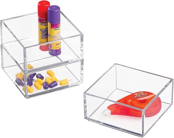 mDesign Plastic Square Desk Organizer - Image 7