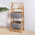 Bamboo Laundry Hamper Free-Standing Bamboo Frame Organiser by Unknown