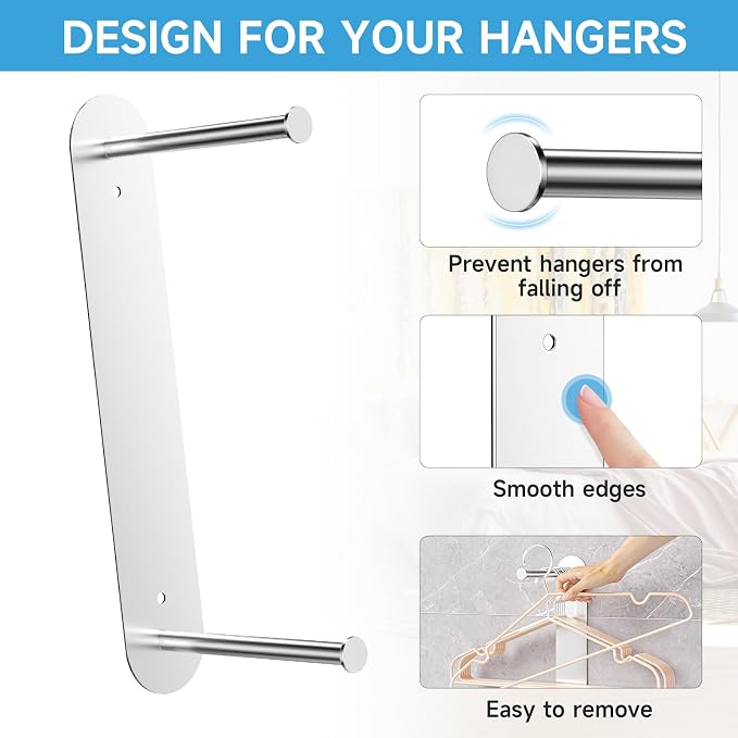 Hanger Holder for Laundry Room, Wall Mounted Clothes Hanger Organizer Stacker - Image 8