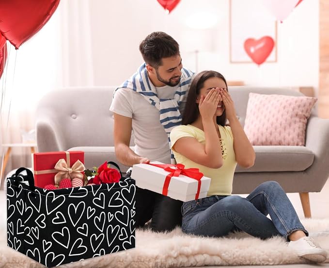 HIYAGON Rectangular Heart Basket Kids Baby Storage Bin Toy Basket Organizer Box - Image 4