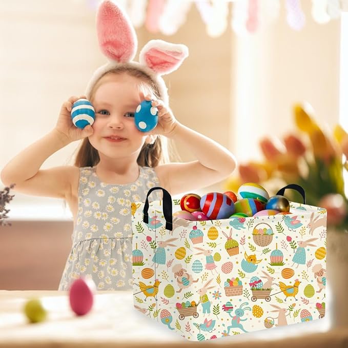 Rectangular Cute Easter basket, Easter basket empty, Storage Basket - Image 5