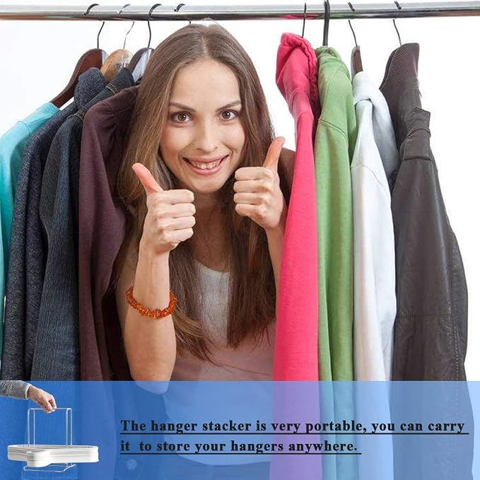Hanger Stacker Clothes Hanger Organizer Rack Sturdy Stainless Steel Clothes - Image 5
