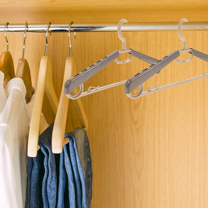 Zerodeko Adjustable Clothes Rack 10-Pack Heavy Duty Extra Wide Plastic Pants - Image 7