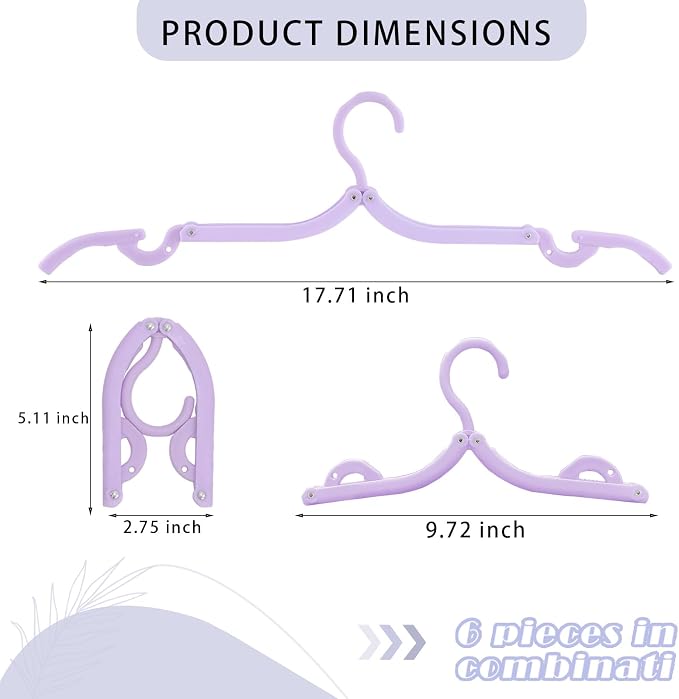 6PCS Portable Folding Clothes Hangers Clothes Drying Rack - Image 2