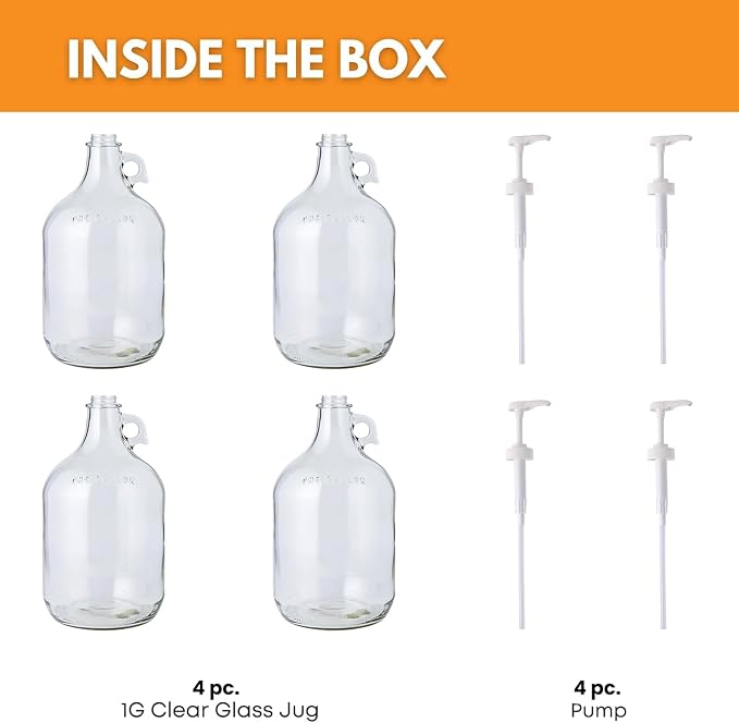 Fastrack 4-Pack 1 Gallon Glass Jug Laundry Detergent Dispenser – Airtight - Image 2
