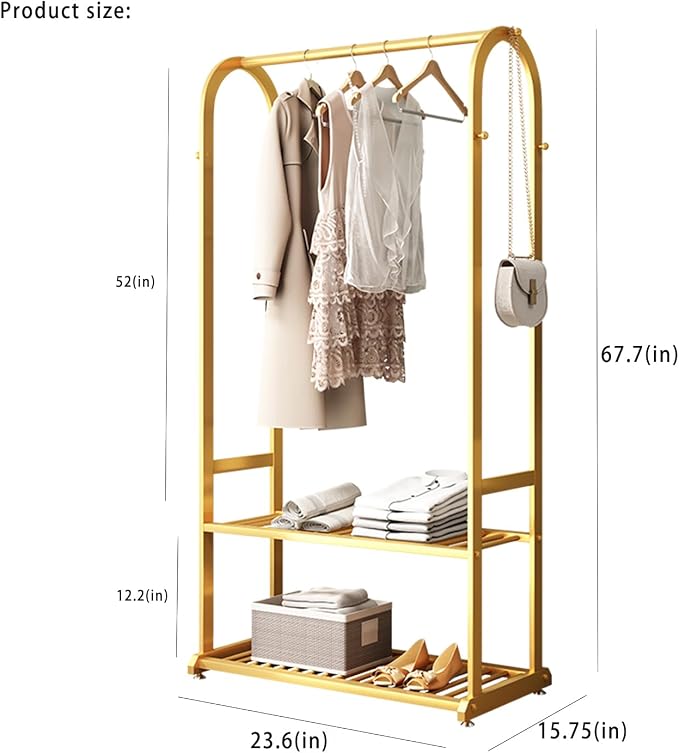 Gold Clothing Rack, Metal Garment Rack - Image 6