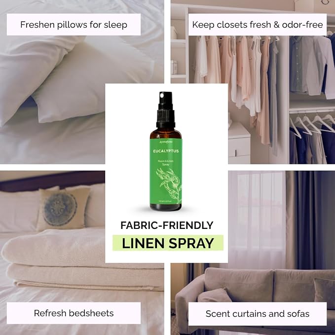 Eucalyptus & Mint Room, Linen & Pillow Spray by Aromafume | 100ml/3.38fl oz | - Image 4