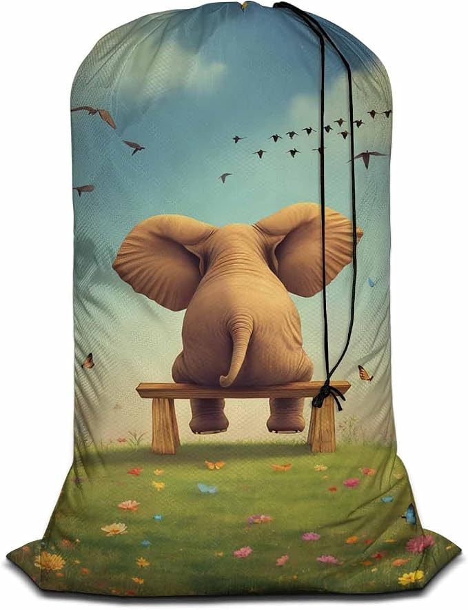 Swono Cute Elephant Large Travel Laundry Bag by Swono