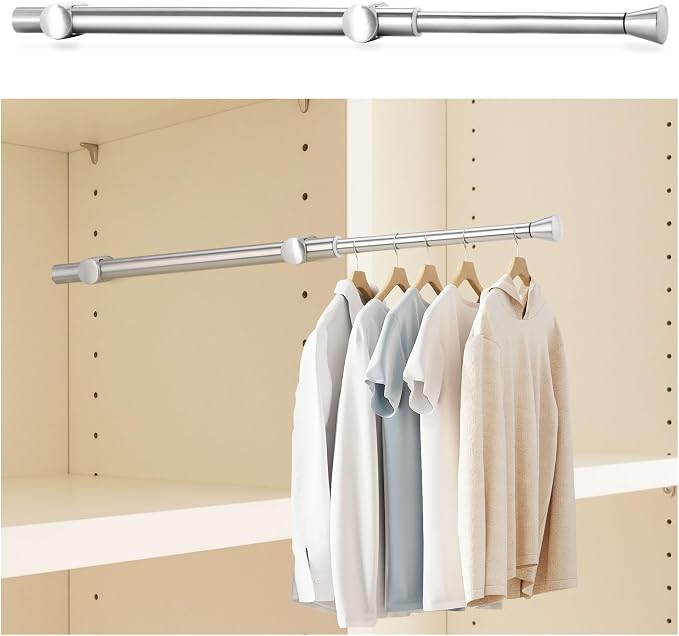 12" Pull Out Valet Rod for Closet, Adjustable Heavy Duty Closet Valet Rod by Unknown