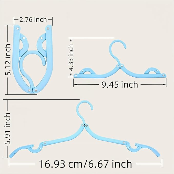 12 Pcs Travel Folding Hangers Cruise Ship Essentials, Portable Plastic Folding - Image 3