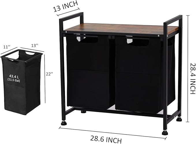 2 × 11.5 Gal/87 L Laundry Sorter - Image 3