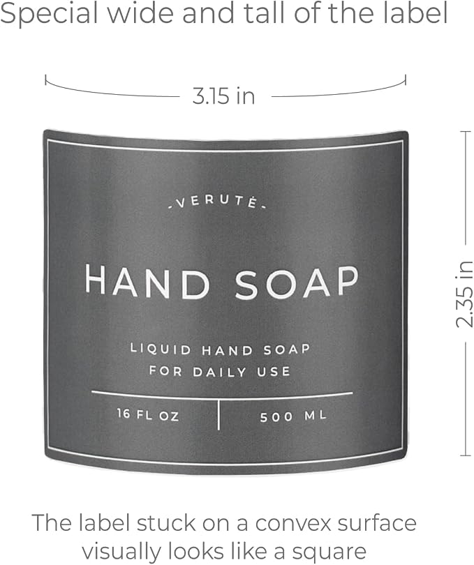 Waterproof Labels for Amber Glass Soap Dispenser and Plastic Bottles - Image 3