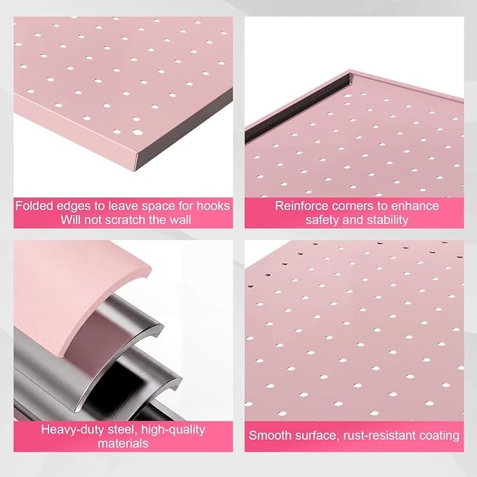 4 Pcs 24”×16”Metal Pegboard Panels, Heavy Duty Peg Boards - Image 5