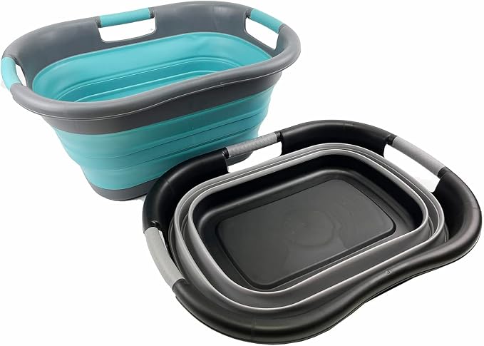 SAMMART 30L Collapsible Plastic Laundry Basket - Image 2