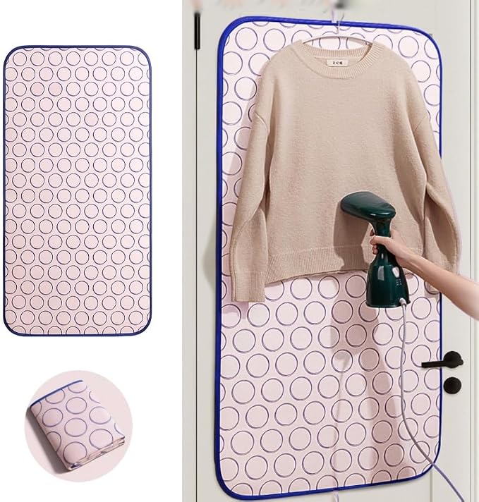 Handheld Garment Steamer Press Pad, Hanging Over Door Ironing Mat, by Unknown