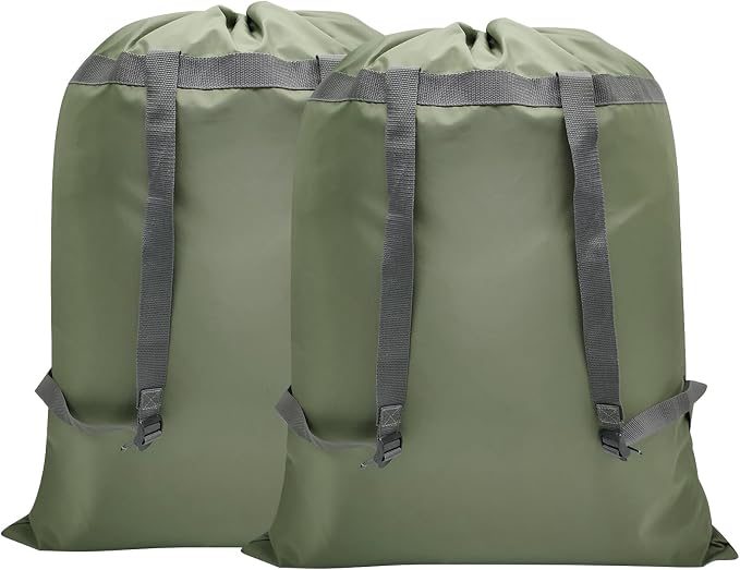 2 Pack Laundry Bag Backpack, 27” x 34”Sturdy Laundry Bag by CALACH