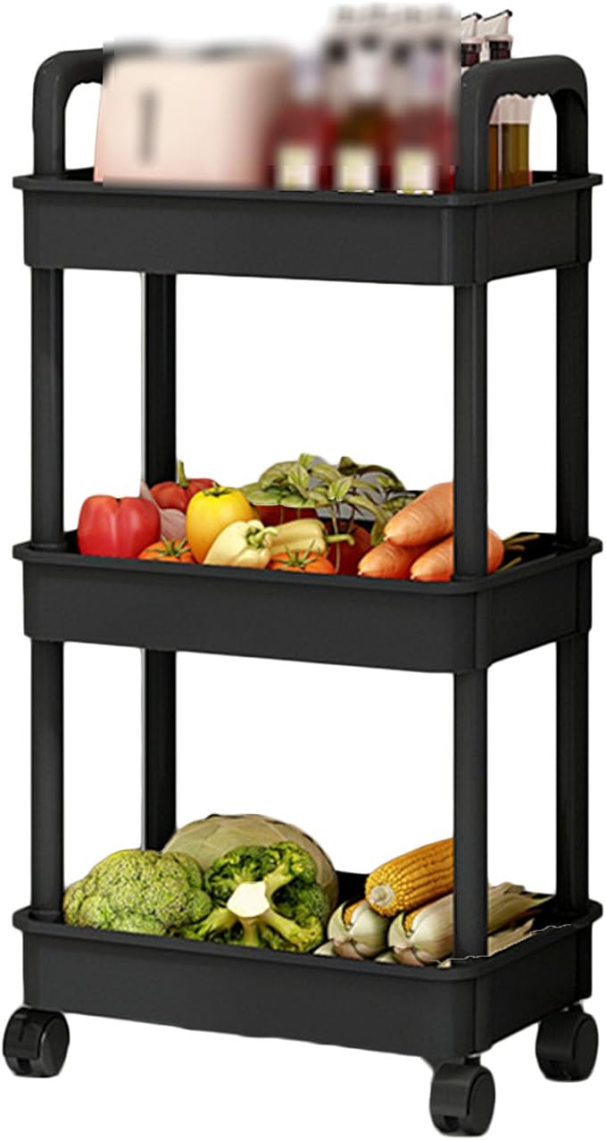 Slim Rolling Storage Cart Laundry Room, Easy Assemble Utility Carts by WJIHUYU