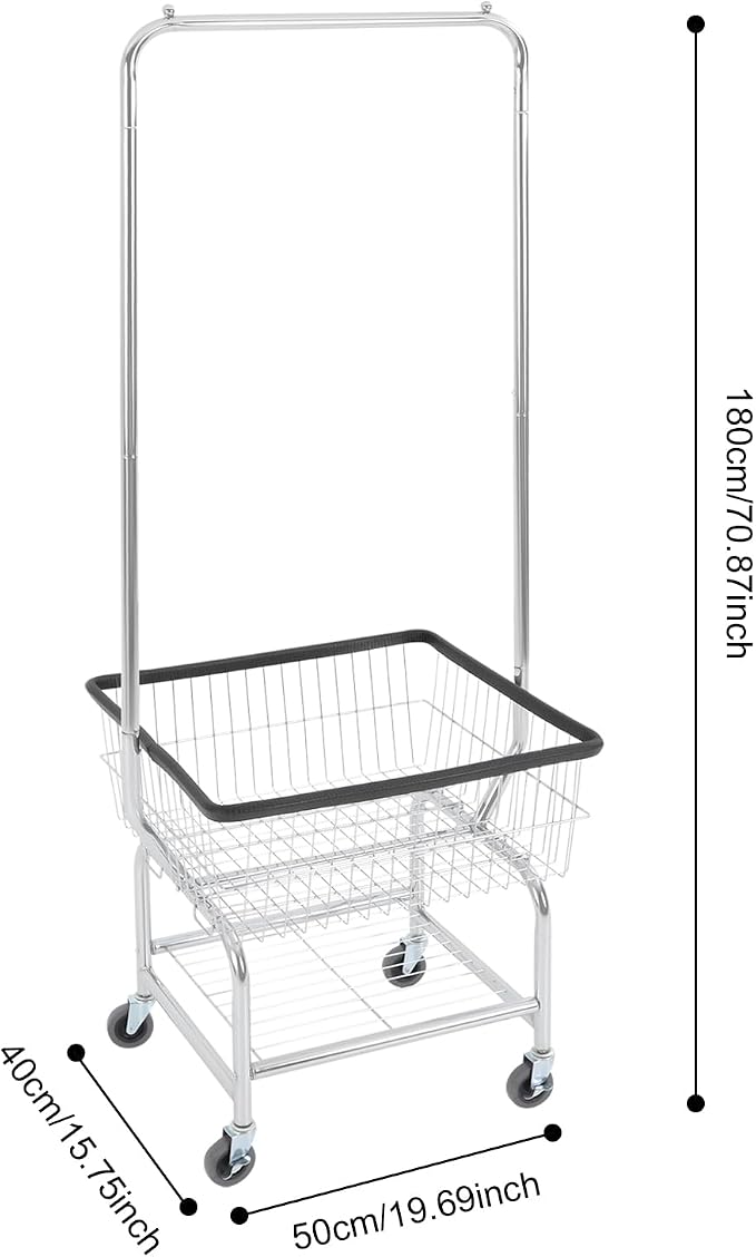 Laundry Cart Mobile Laundry Basket - Image 2