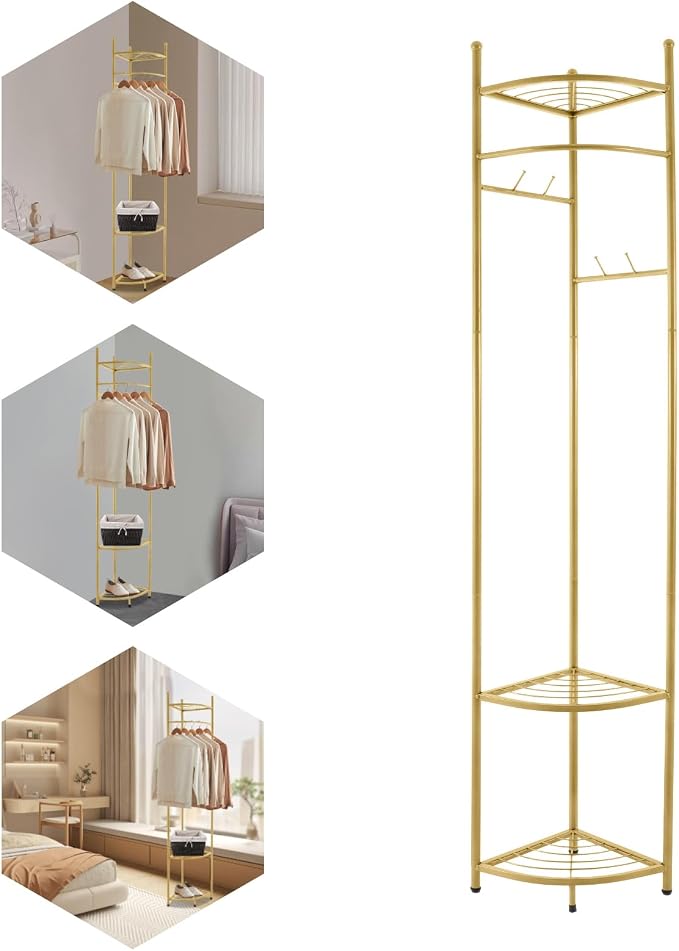 Coat Rack, Corner Clothing Rack, Freestanding Garment Rack - Image 7