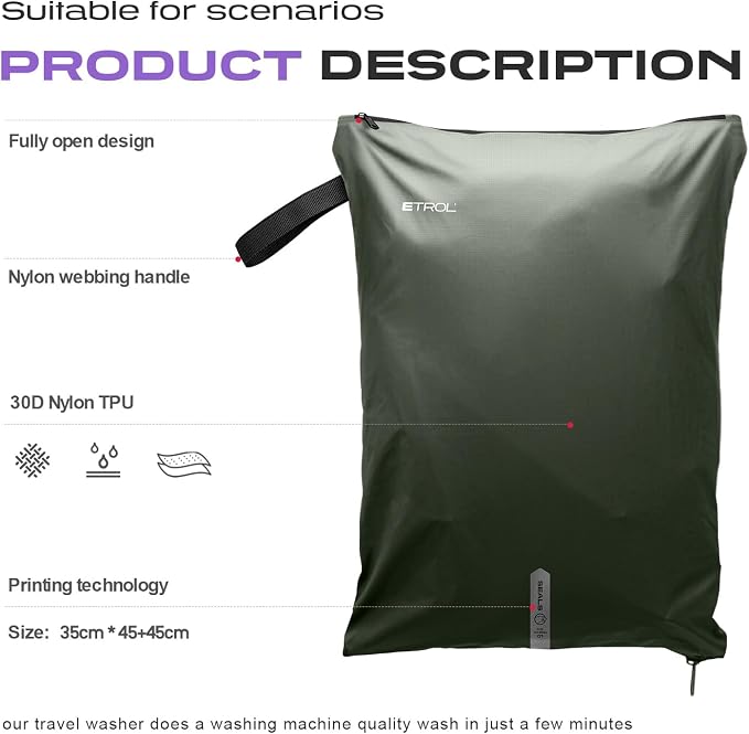 Mesh Laundry Bag for Travel, and Camping – Large Washable Zippered Dirty - Image 3