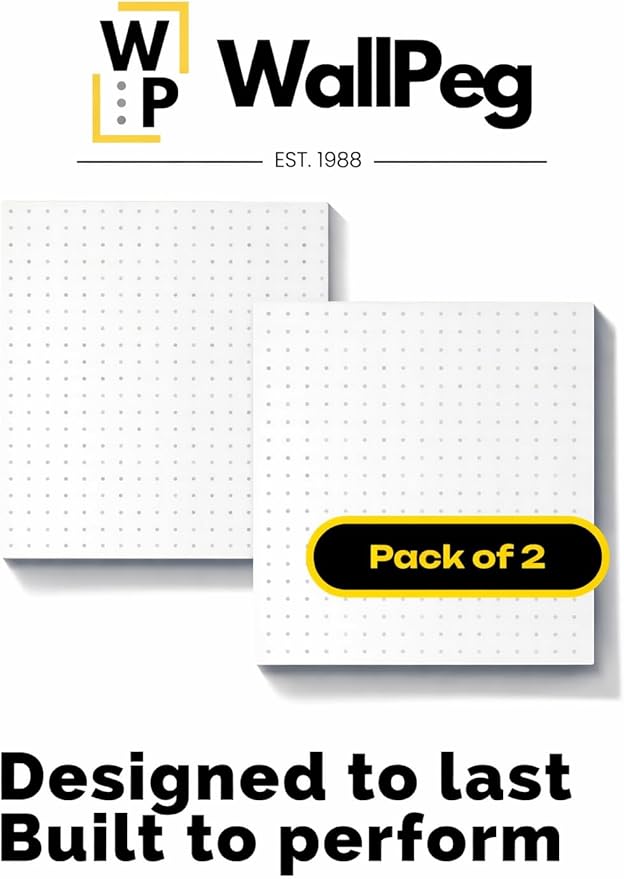 WallPeg PEGBOARD Panels Peg Board Plastic Pegboard Kit 24"x24" - Image 2