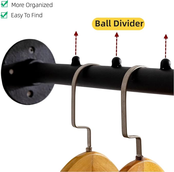 Industrial Wall Pipe Clothes Bar - Image 4