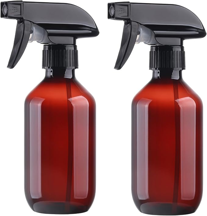 Plastic Spray Bottles Clear and Brown Refillable Container Empty Spray Bottle by KREMORV