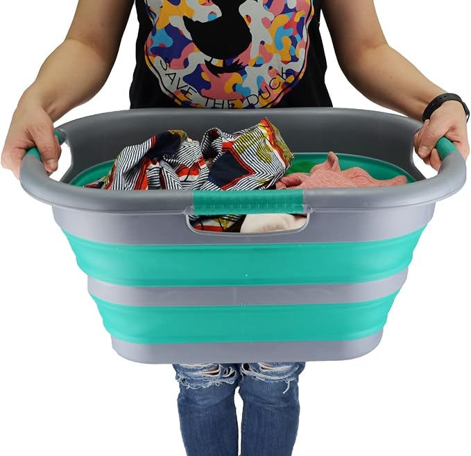 SAMMART 30L Collapsible Plastic Laundry Basket - Image 6