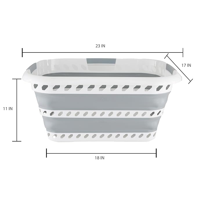 Collapsible Laundry Basket | Portable | Space Saver Storage | Hold 2 Loads | - Image 7