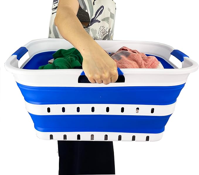 SAMMART 42L Set of 2 Plastic Foldable Storage Basket/Container - Image 6
