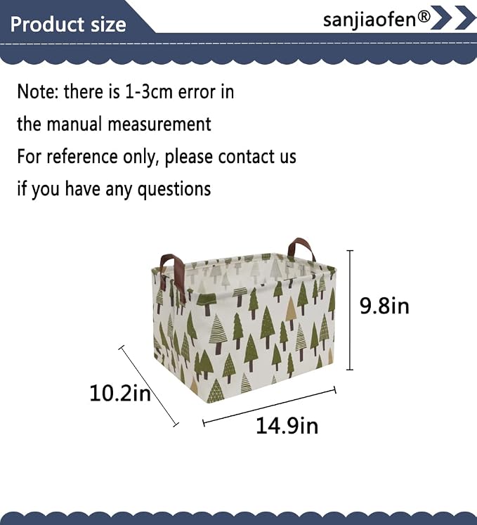 Rectangular Canvas Storage Bins, Waterproof Storage Basket, Collapsible Tree - Image 5