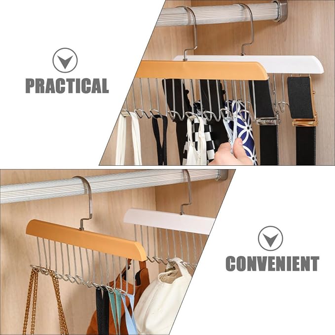 Artibetter 2pcs Multi-Hook Plastic Clothes Hangers Bra Organizer Tank Tops - Image 9