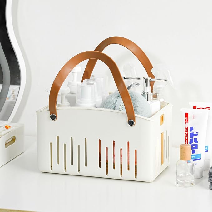 Portable Shower Caddy Basket for Bathroom, Plastic Foldable Storage Organizer - Image 4