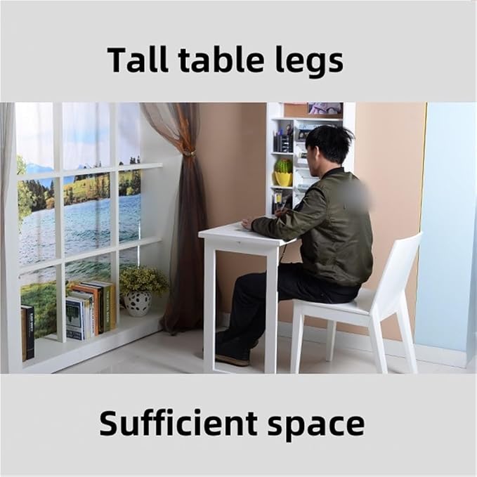 Wall Mounted Wall Desk, Wood Laundry Folding Table - Image 5