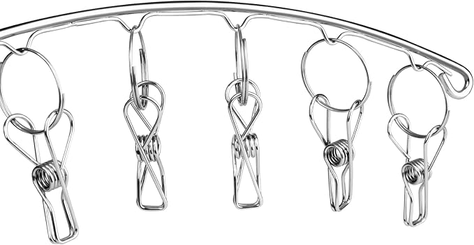 Toplife Clothes Hanger with 10 Clips, Stainless Steel, - Image 7