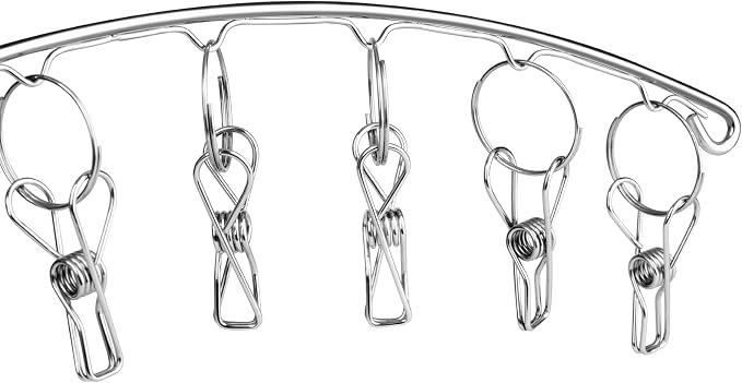 Toplife Clothes Hanger with 10 Clips, Stainless Steel, - Image 4